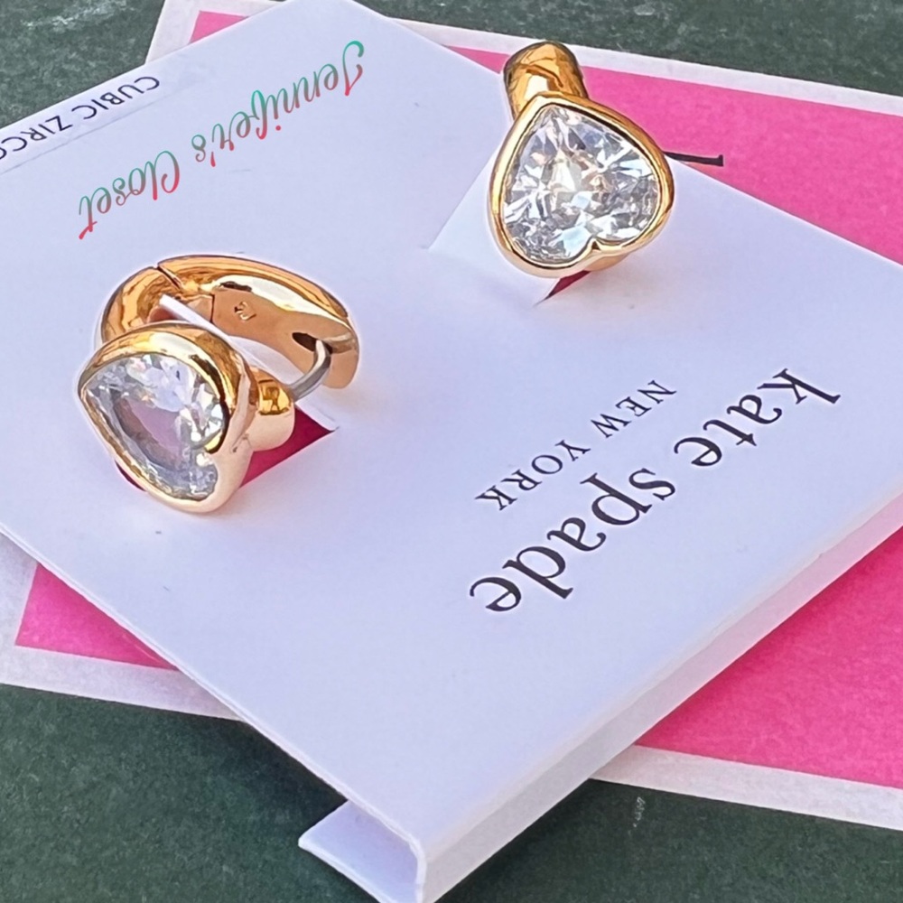 Kate Spade Cz Heart Huggie - Picture 6 of 6